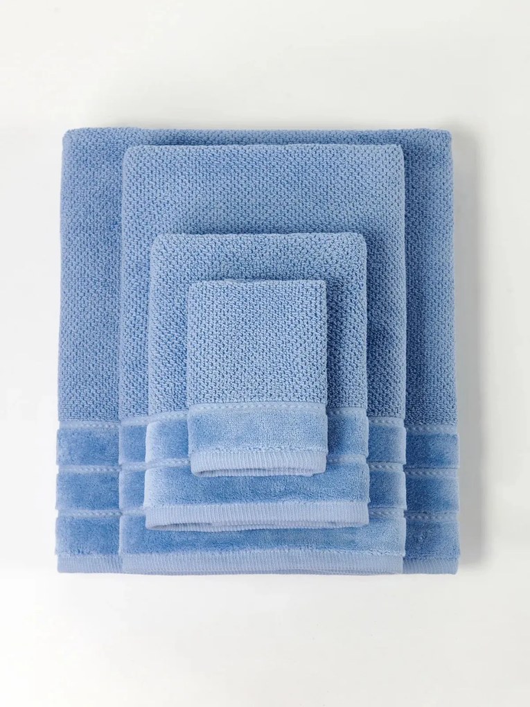 Loren rizsmintás pamut törölköző 70x140 kék