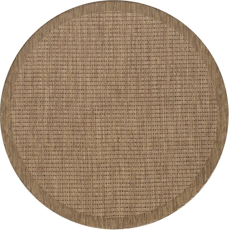 Natúr színű kerek kültéri-beltéri szőnyeg ø 200 cm Giza 1410 – Ayyildiz Carpets