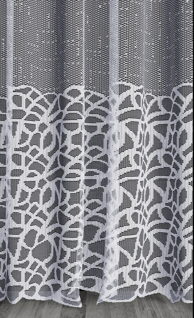 Mg Függöny jacquard mintás alsó 629/50 Fehér 500x250cm Kész Szegély M