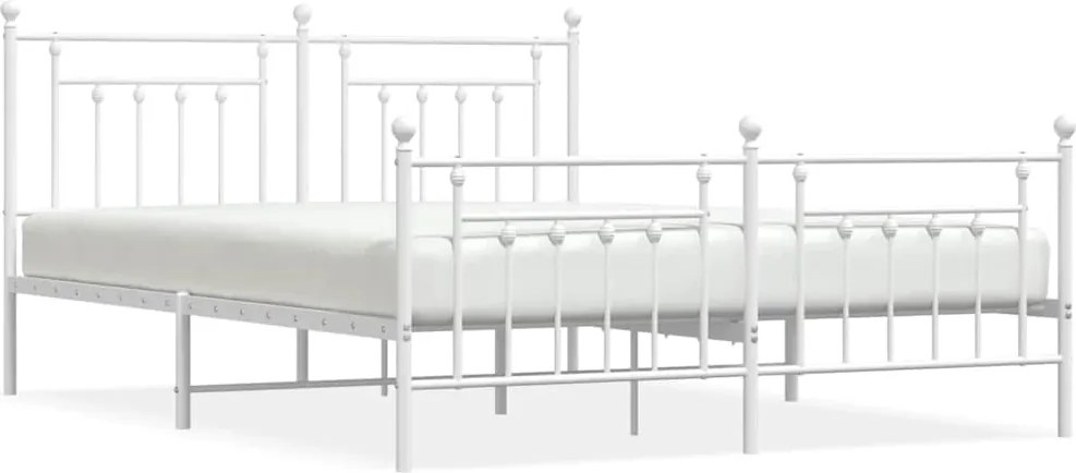 vidaXL fehér fém ágykeret fej- és lábtámlával 183 x 213 cm