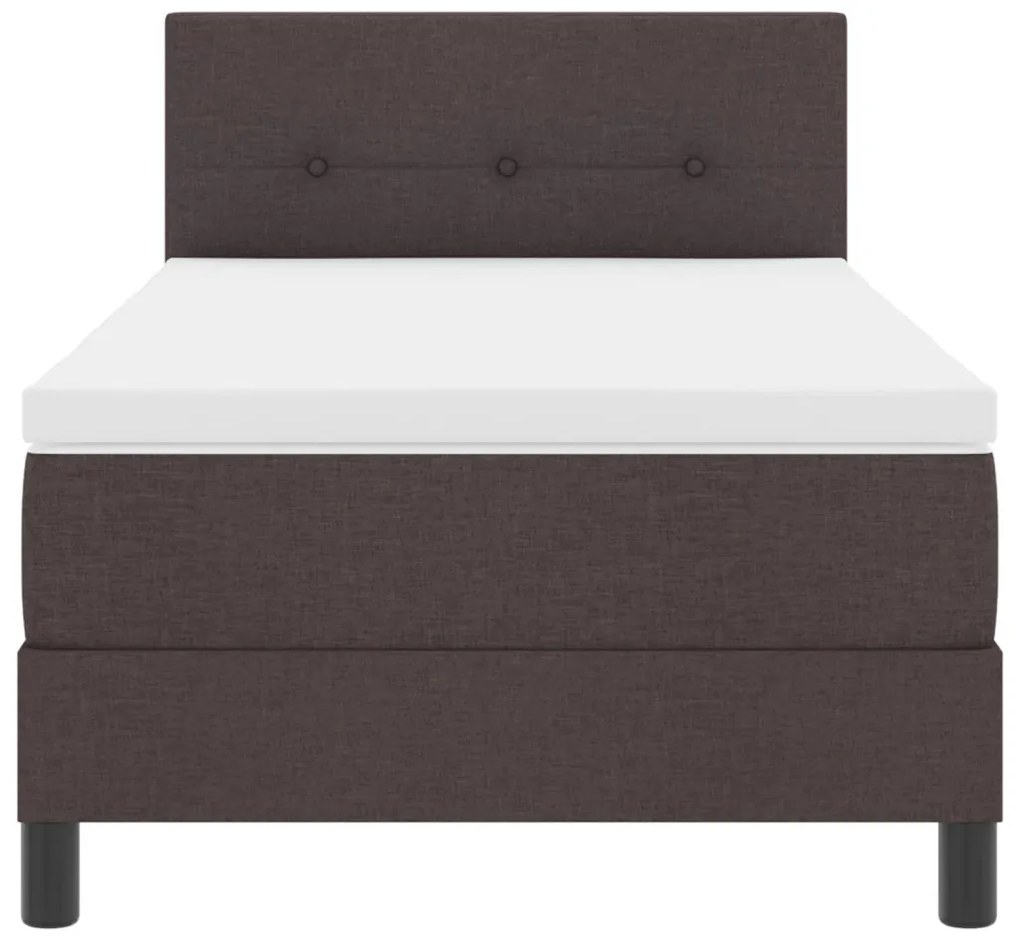 Boxspring Ágy Matraccal Sötétbarna 100x200 cm Szövet