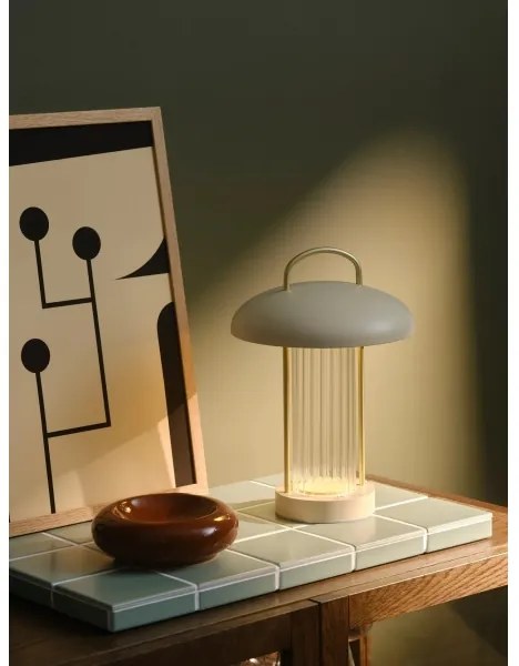 Nordlux - MIRANO újratölthető, érintésvezérelt asztali lámpa, dimmelhető LED, 3W/3,7V, bézs