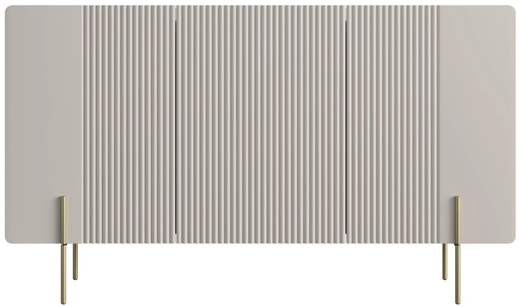 Malmi komód 150 cm háromajtós - kasmír / arany lábak