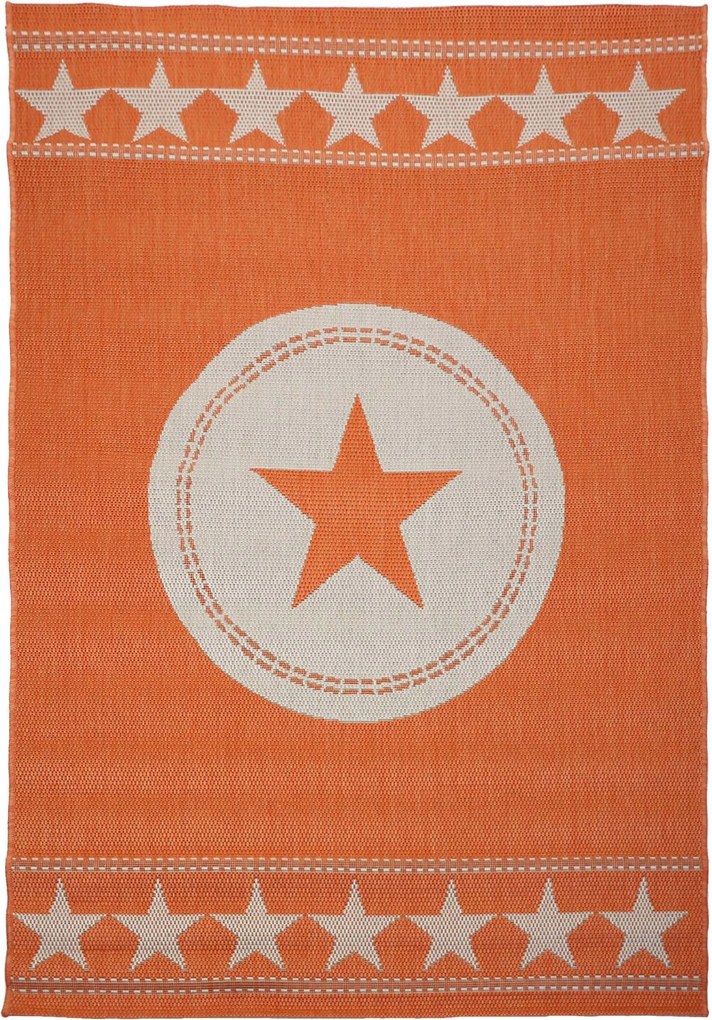 Zsinóros Ifjúsági Szőnyeg Csillag Narancssárga 160x230 cm