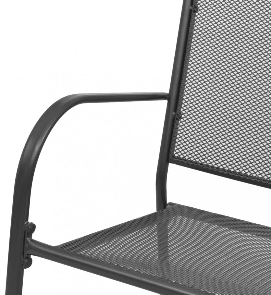 antracitszürke rácsos acél kerti pad 108 cm