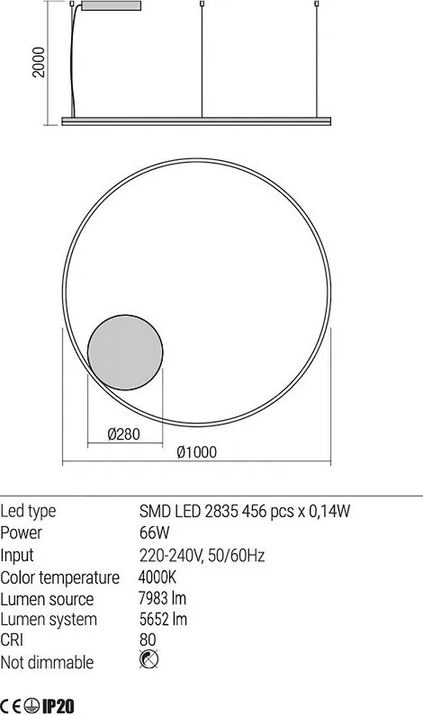 REDO 01-1917-TRIAC ORBIT Modern Led Függesztett Lámpa LED IP20