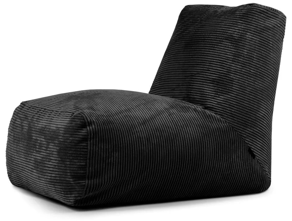 Fekete kordbársony babzsákfotel Tube – SLOWDOWN