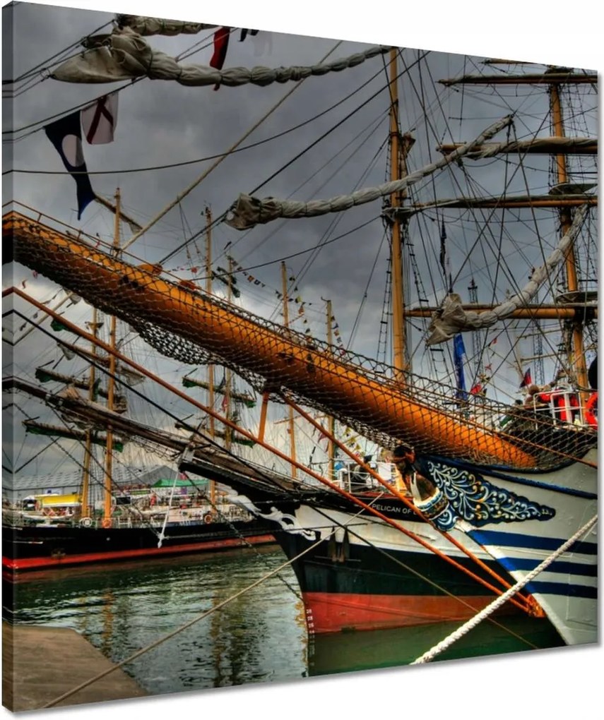Vászonkép 50x50 Vitorlások a kikötőben
