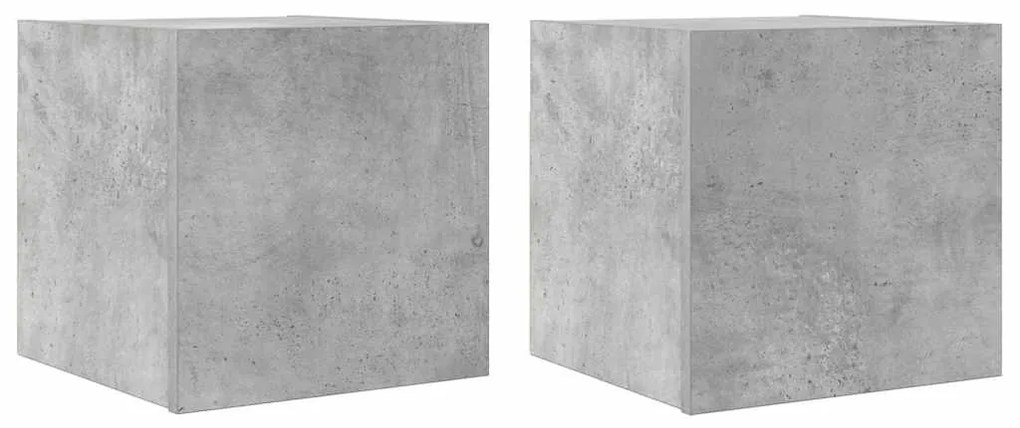 2 db betonszürke falra szerelhető TV-szekrény 30,5 x 30 x 30 cm