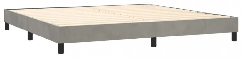 világosszürke bársony rugós ágy matraccal 200x200 cm