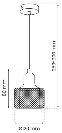 Csillár zsinóron LUMI 1xG9/8W/230V