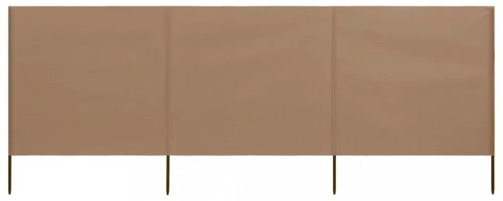 tópszínű szövet 3-paneles szélellenző 400 x 120 cm