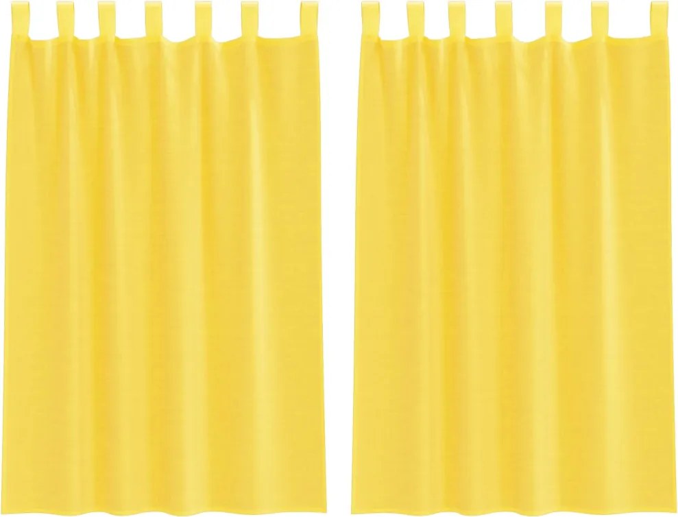 vidaXL 2 db sárga fátyolfüggönyök hurokkal 140x175 cm