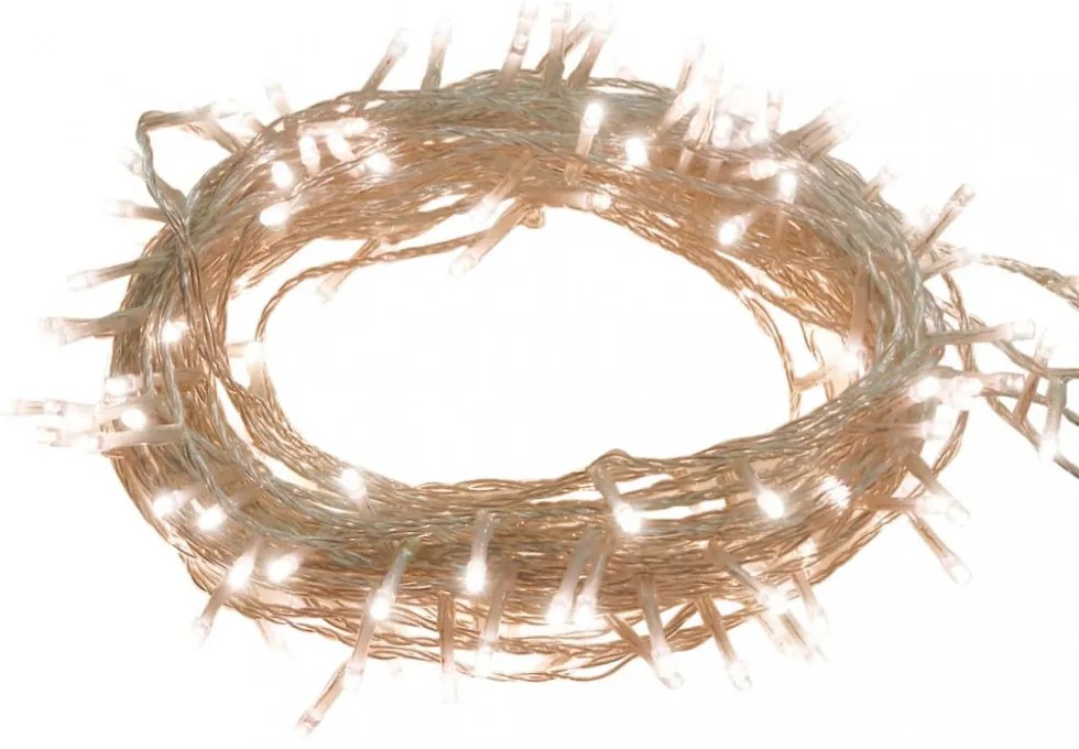 meleg fehér fényű PVC LED-füzér 400 LED-el 40 m