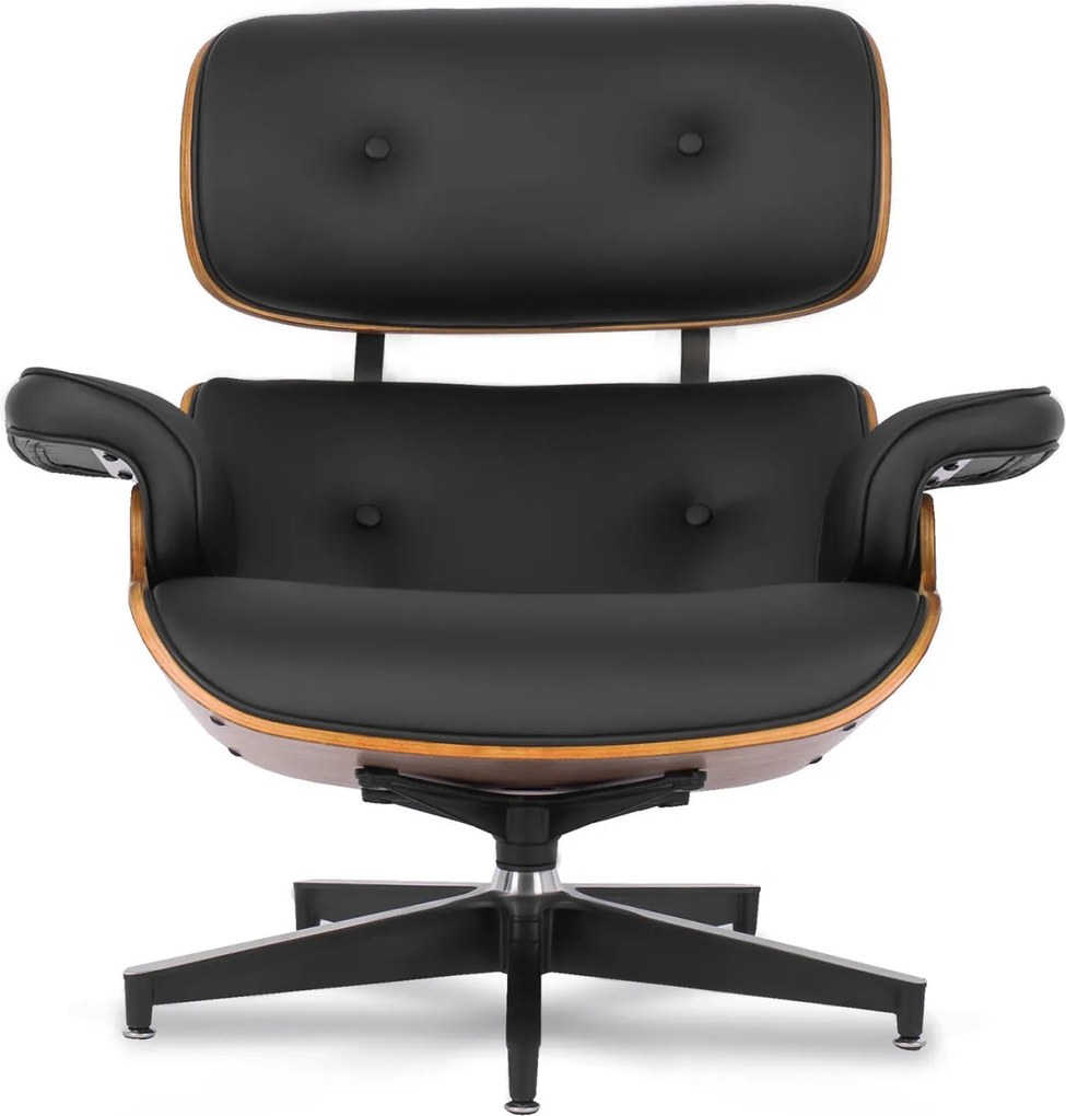 Pihenőfotel lábtartóval fekete műbőr – PALERMO