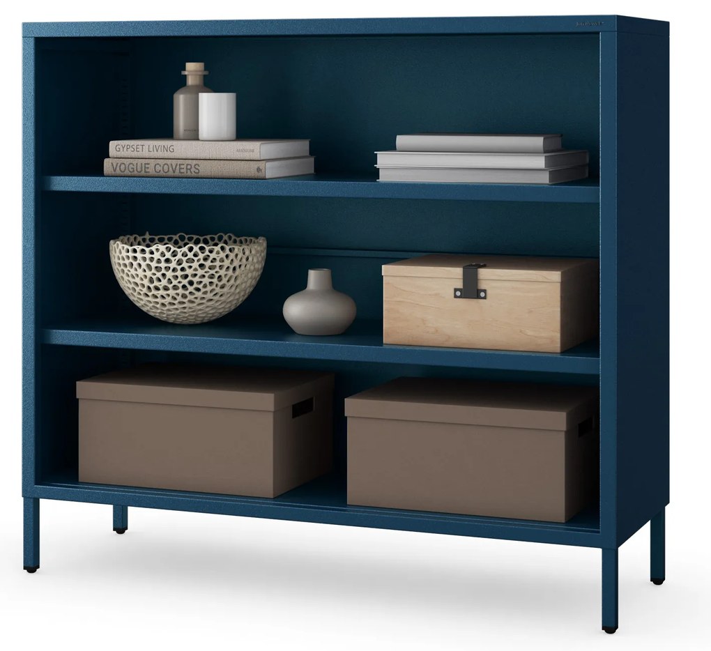 Alacsony polcos szekrény LUCA , 1000 x 900 x 350 mm, Modern: sötétkék
