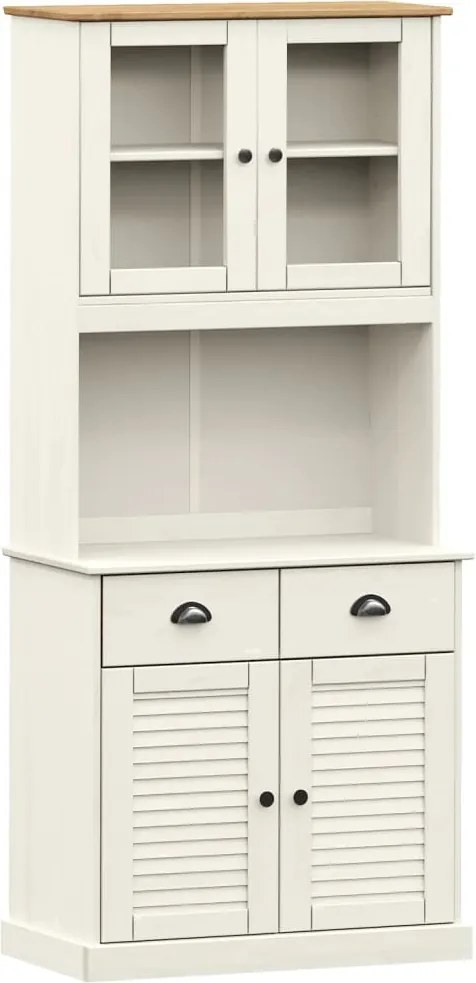 vidaXL VIGO fehér tömör fenyőfa magasszekrény 78x40x175 cm