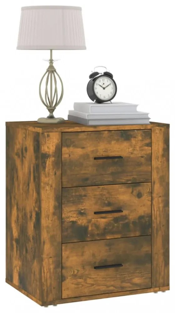 füstös tölgy színű szerelt fa éjjeliszekrény 50 x 36 x 60 cm