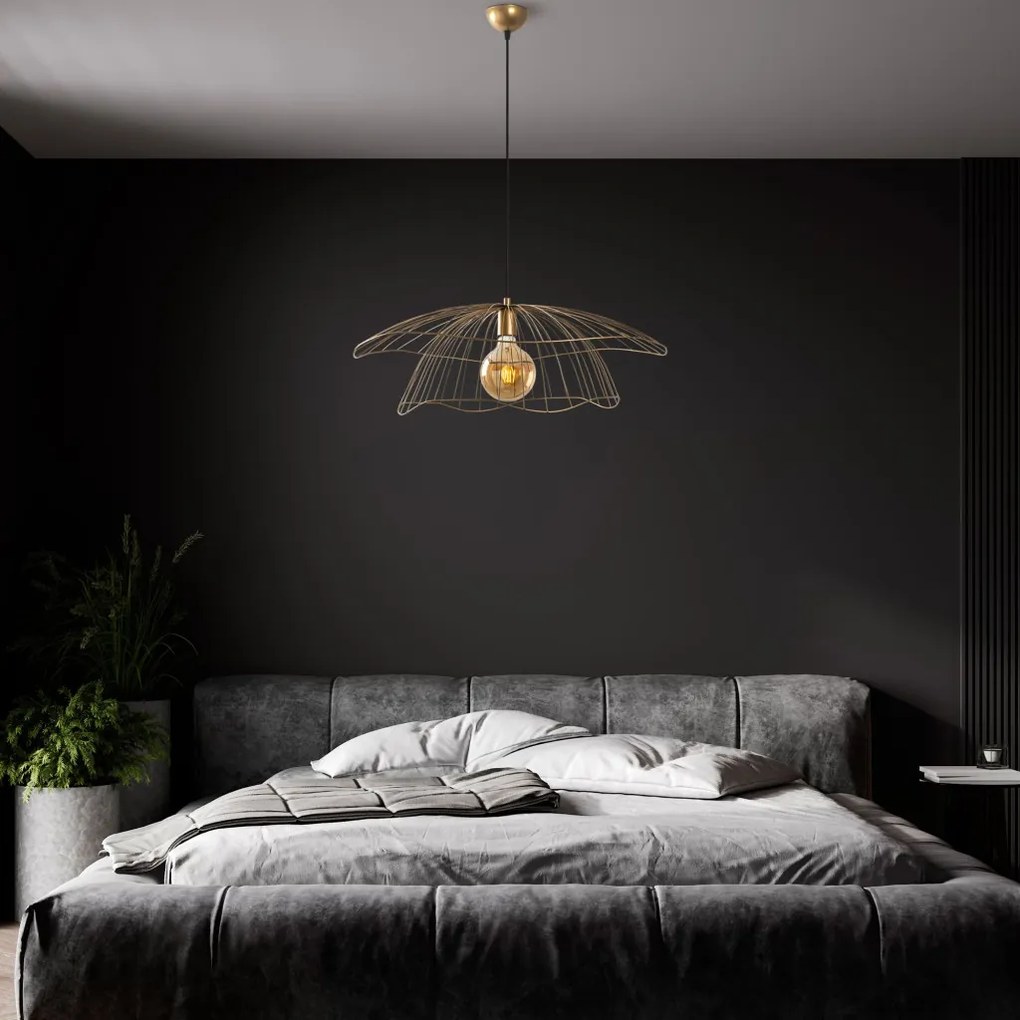 Mantar 6503-XL arany fém függőlámpa, Ø70 cm