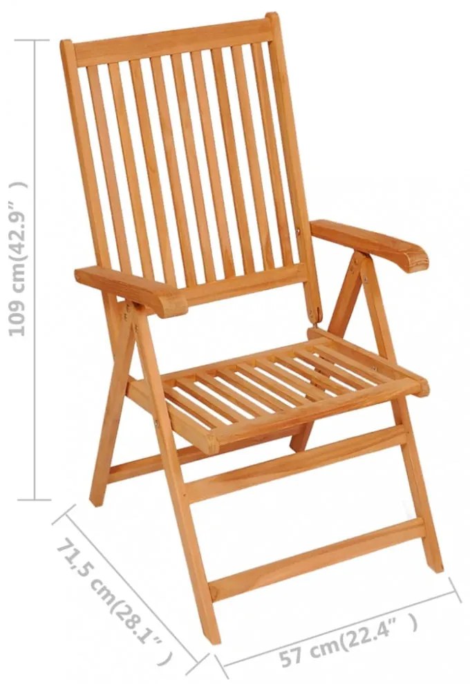 5 részes tömör tíkfa kerti étkezőgarnitúra