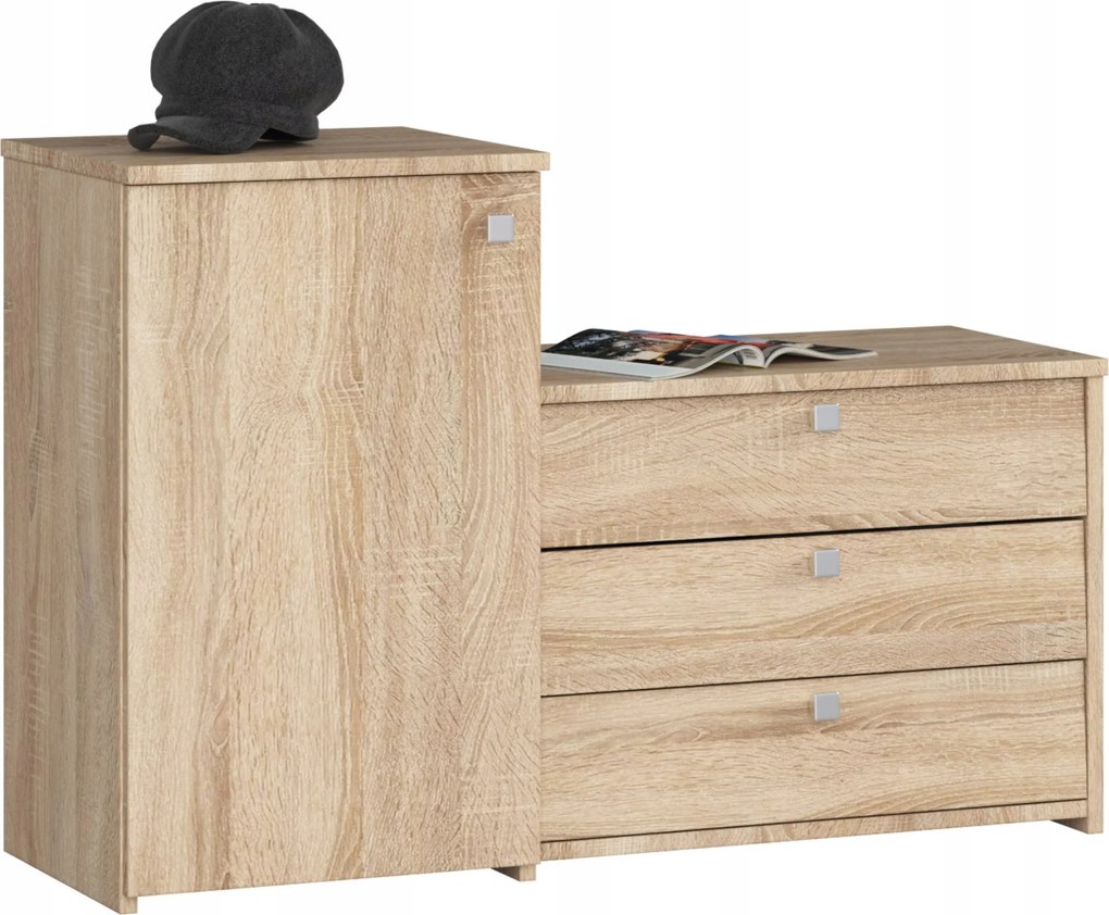 Cipősszekrény S16 sonoma tölgy Akd komóddal