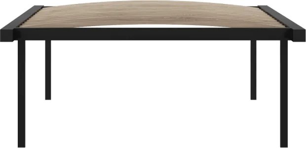 Önálló ágyrács, 90x200, fekete, fém/nyírfa, KENTAK