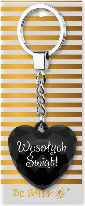 Kulcstartó szív fekete kulcstartó ajándék Karácsonyra