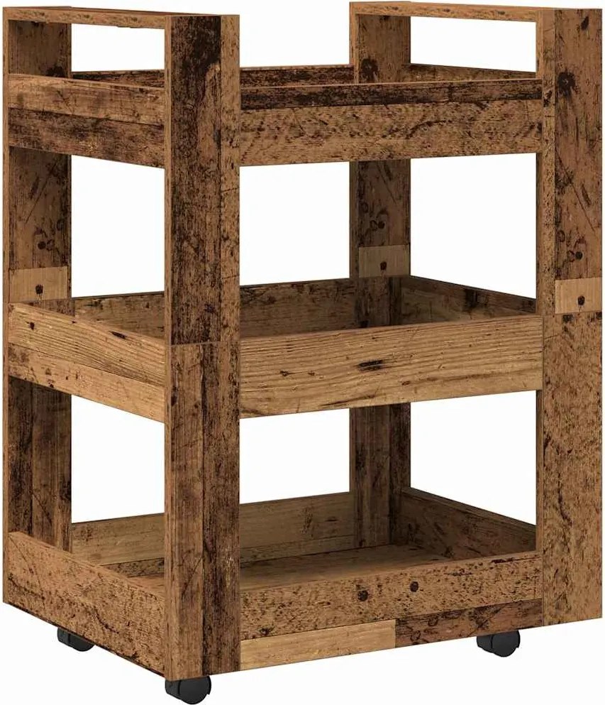 vidaXL Konyhai kocsi Tölgyfa 60 x 45 x 80 cm Faanyag