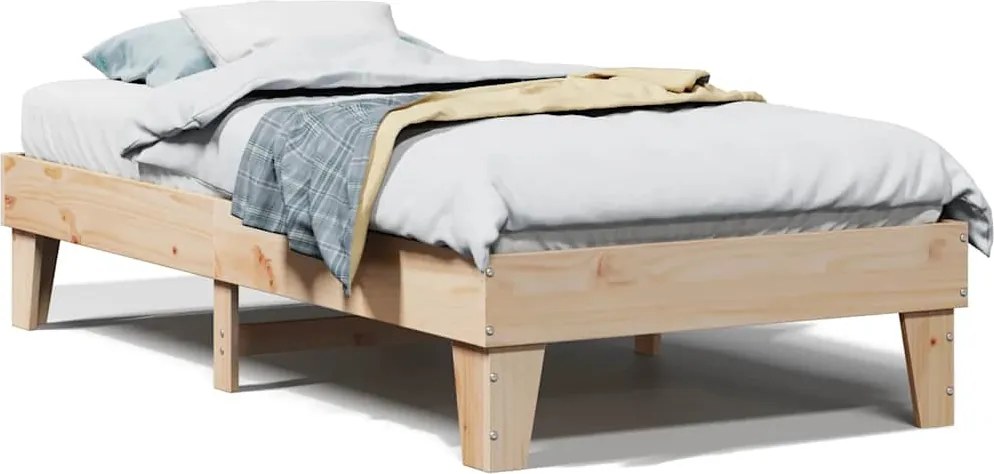 vidaXL tömör fenyőfa ágykeret matrac nélkül 90 x 190 cm