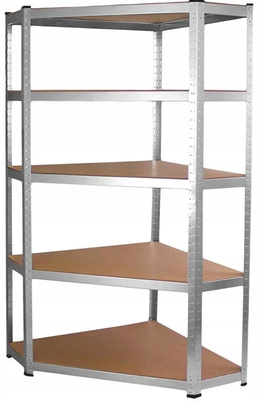 Stabil sarok tároló fém állvány 5 polccal 180x90x40