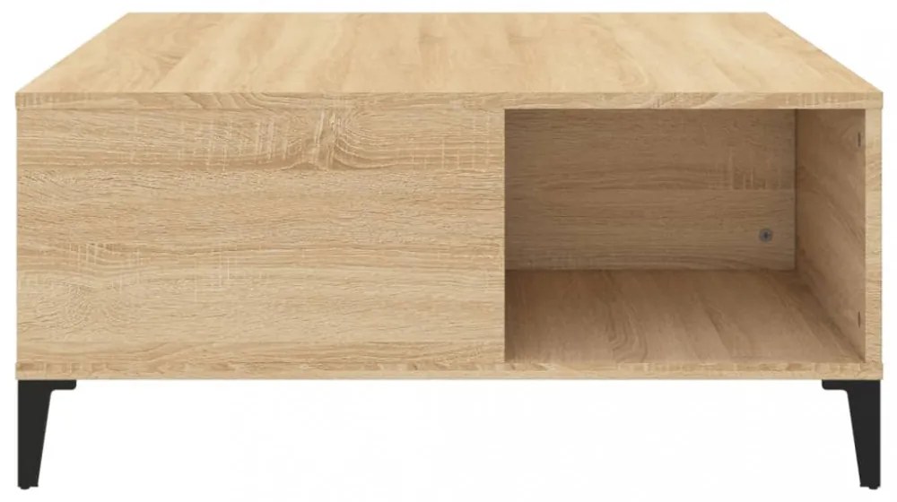 sonoma tölgy színű szerelt fa dohányzóasztal 80x80x36,5 cm