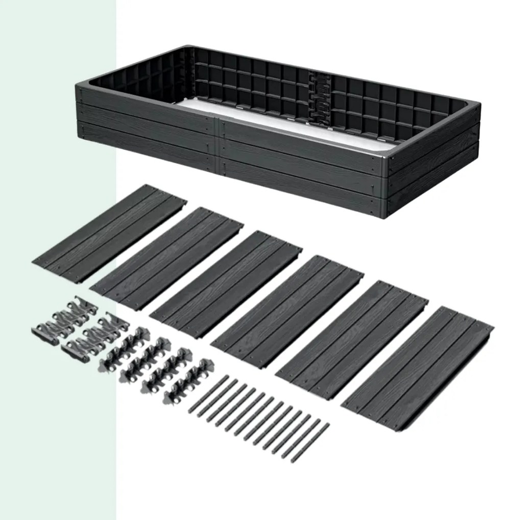 WOODY magaságyás, 149x75,6x25cm, antracit Prosperplast
