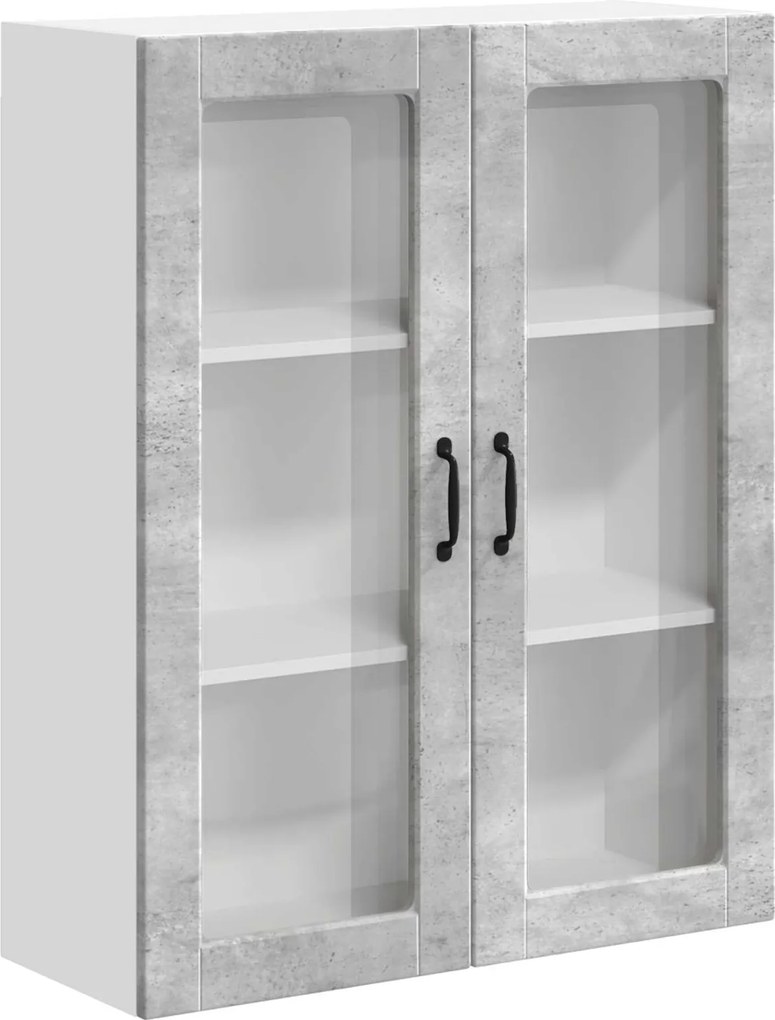 vidaXL Fali konyhaszekrény Beton Szürke 80 x 31 x 100 cm Faanyag
