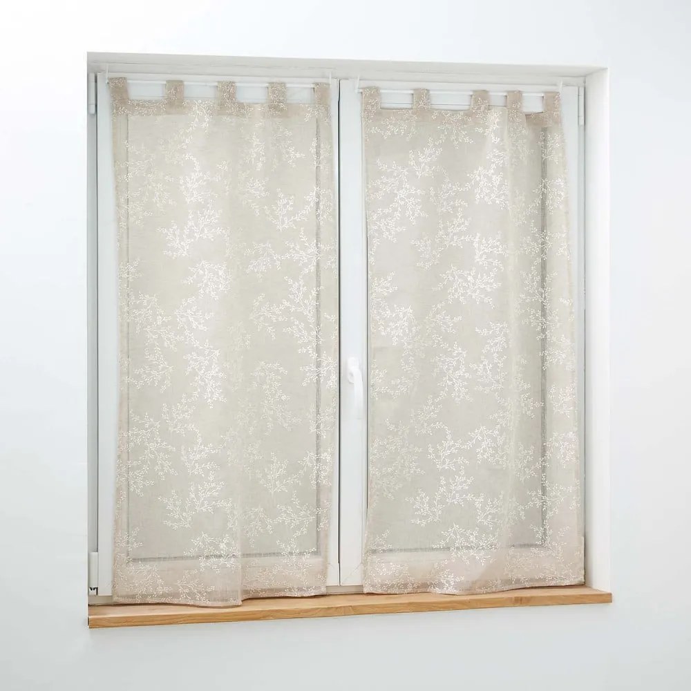 Világosbarna átlátszó függöny szett 2 db-os 60x120 cm Karla – douceur d'intérieur