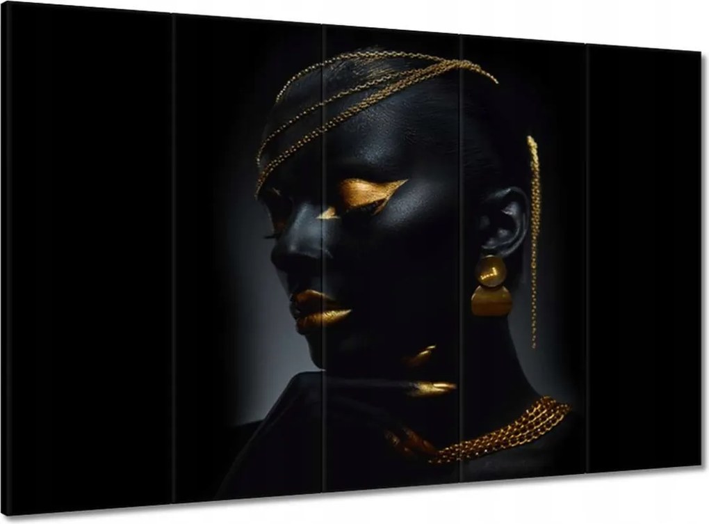 Vászonkép 100x70 Fej arany díszítéssel