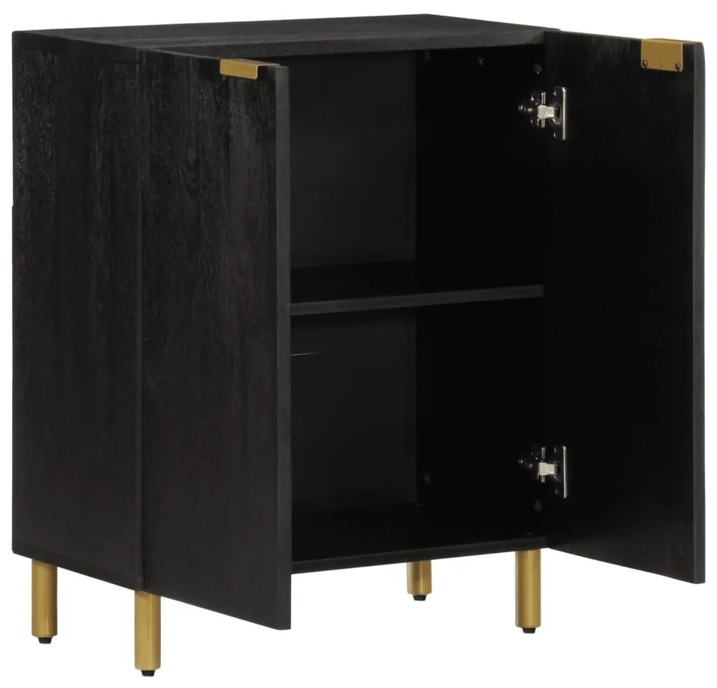 fekete szerelt fa komód 60 x 33 x 75 cm