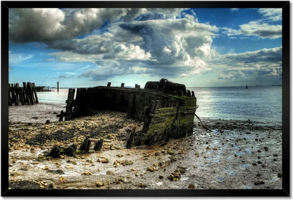 Poszterek keretben 60x40 Horgászcsónak roncsa