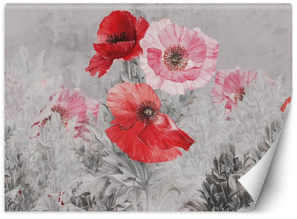 Gario Fotótapéta Vörös pipacsok akvarellben Anyag: Vlies, Méret: 350 x 245 cm