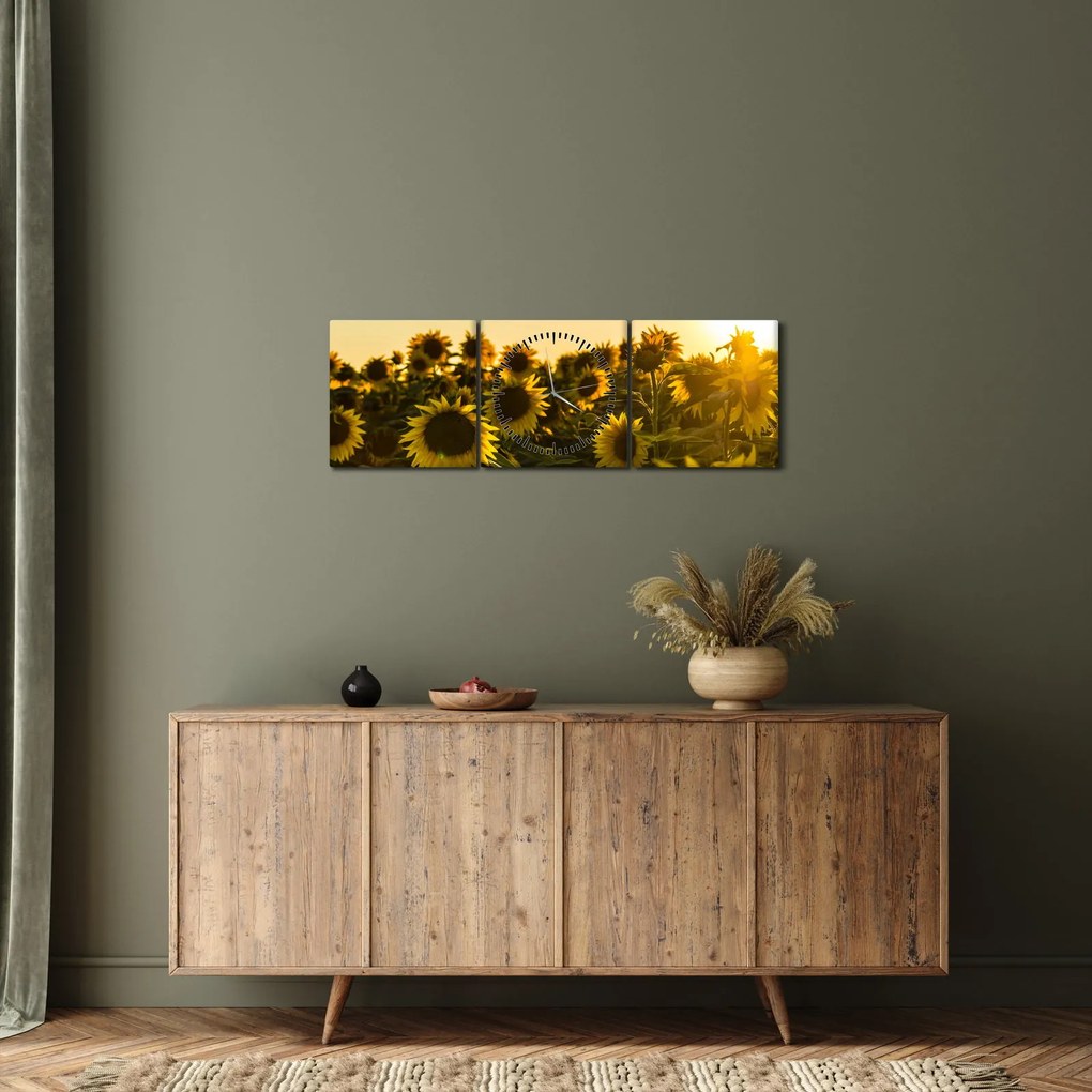 A napraforgó mező képe (órával) (90x30 cm)