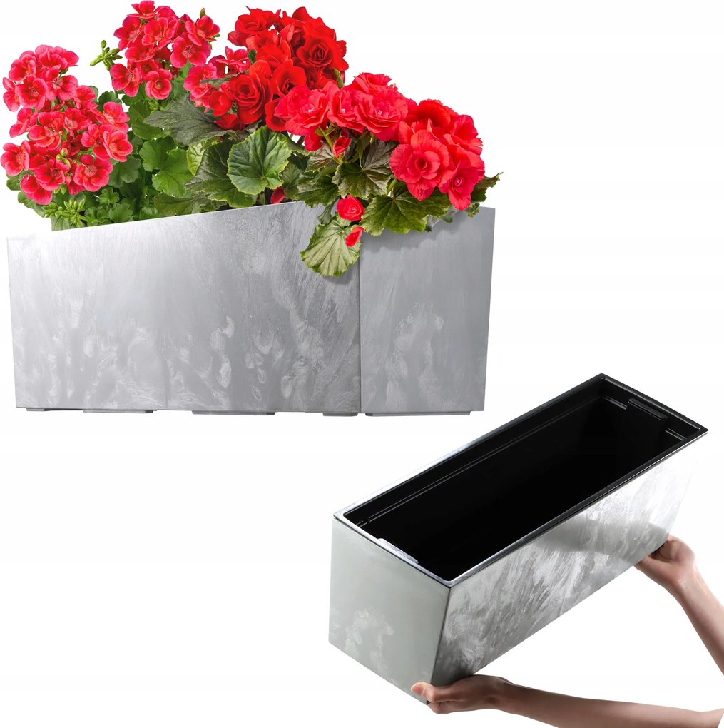 Virágtartó 56cm Fedő Erkélydoboz Betéttel