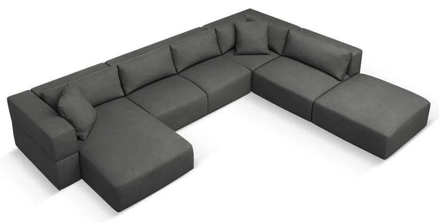 Sötétszürke sarokkanapé (jobb oldali-"U" alakú) Esther – Milo Casa