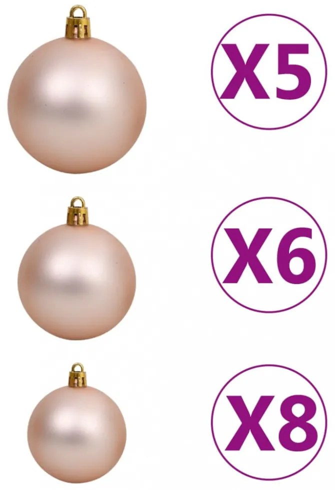 megvilágított műkarácsonyfa 380 ággal gömb szettel 150 cm