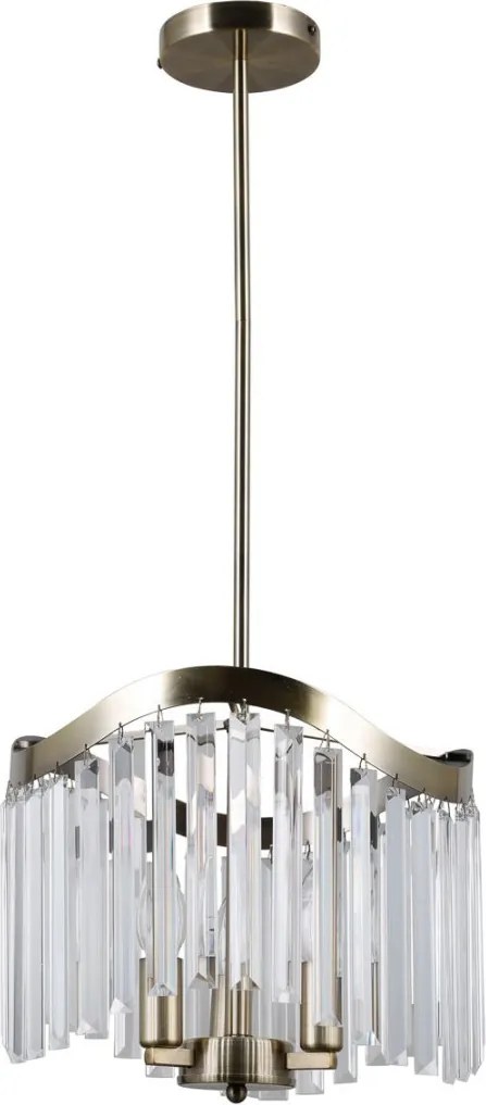 ITALUX PND-44544-3 SABRIGA Kristály Függesztett Lámpa Antik Bronz E14 IP20