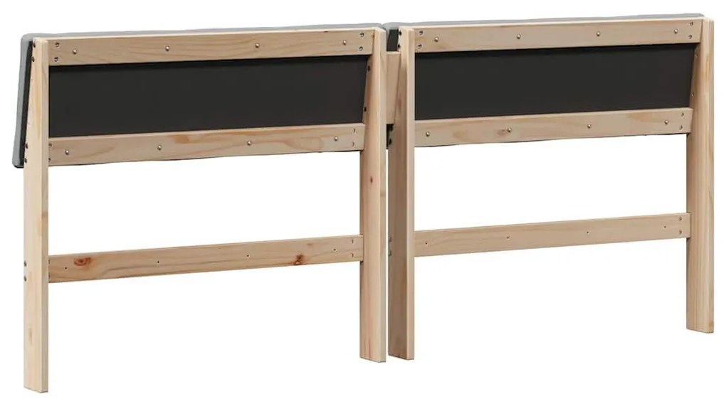 Kárpitozott fejtámla Világosszürke 200 cm Tömör fenyőfa