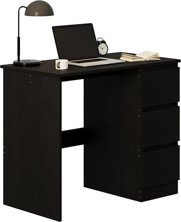 Számítógép Asztal Fekete Ifjúsági Modern Loft Fiókokkal