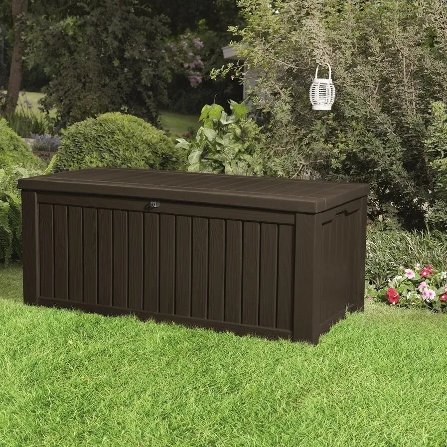 Keter Rockwood 570 l kerti tárolódoboz, barna