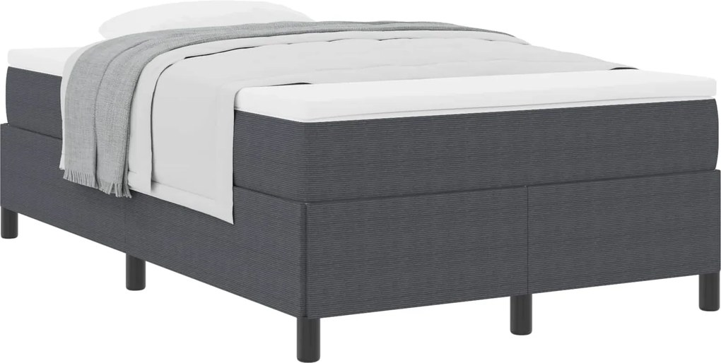 vidaXL Boxrugós ágy Sötétszürke 120 x 190 cm Bársonyos szövet