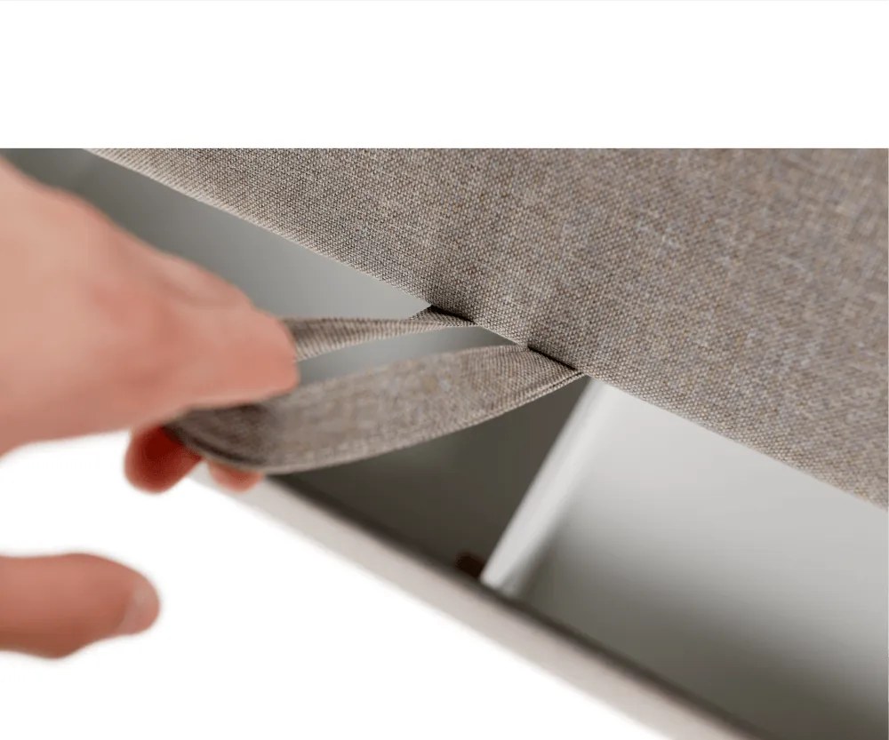 Boxspring típusú ágy 180x200, szürkésbarna taupe, FERATA TV KOMFORT