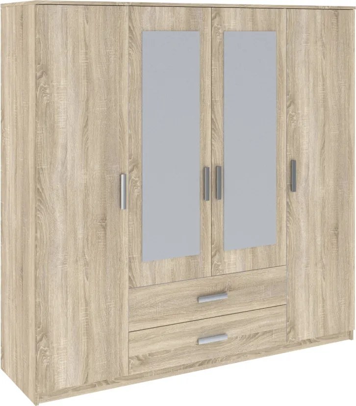 Verdana gardróbszekrény 200cm 4D2S Sonoma Oak