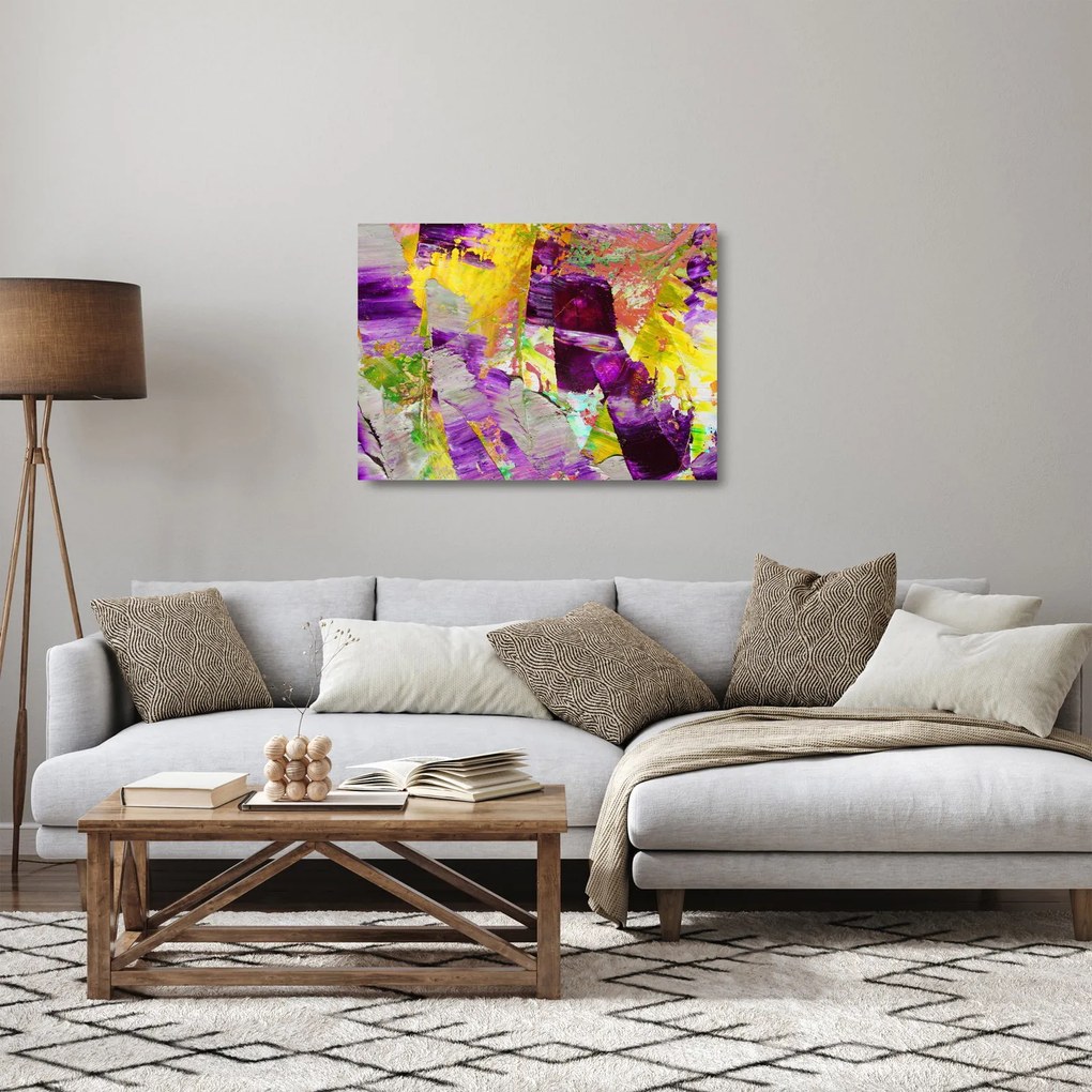 Absztrakció kép - festmény (üvegen) (70x50 cm)